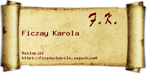 Ficzay Karola névjegykártya